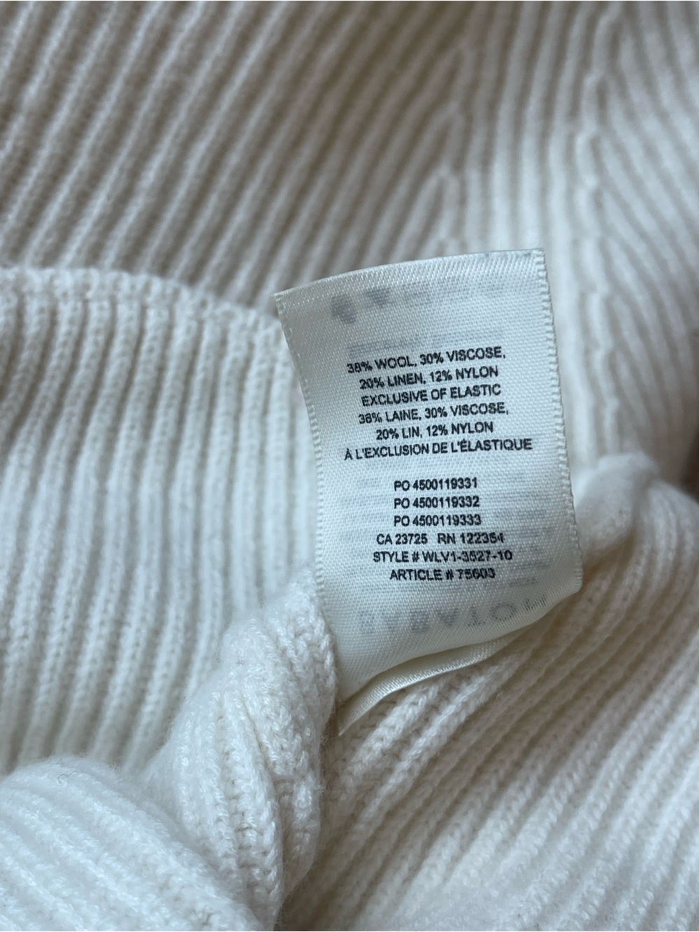 Aritzia WOOL LINEN Chalmers Sweater Heather Birch Ribbed Knit Mockneck Babaton M - Picture 7 of 16
